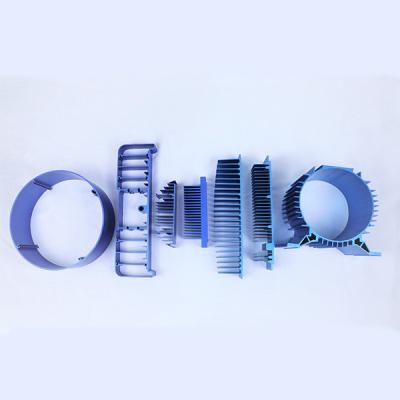 China Custom 6063 Aluminium Heatsink Profile Extrusion Anodizing Blue Heat Sinks Profile for sale