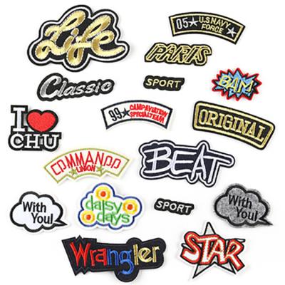 China 3D Factory Stock Embroidery Heat Transfer Patches Iron On Embroidery Patches for sale