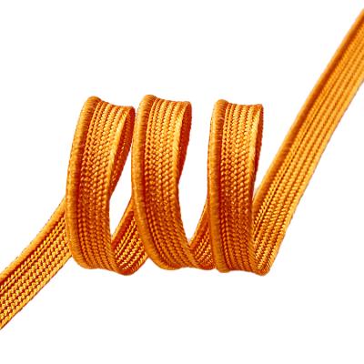 China Viable Color 1cm Orange Piping Rope Braided Polyester Piping Rope Tape For Curtains for sale