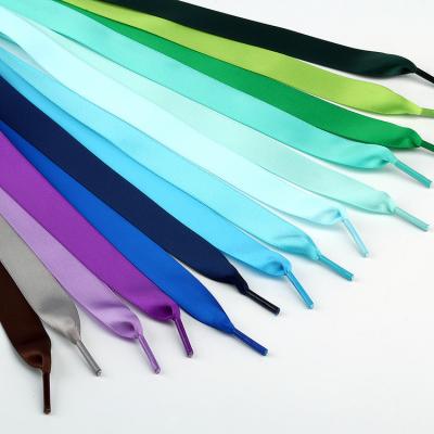 China Flat Sells 100cm Wholesale Long Colored Satin Laces Fashion Flat Ribbon Lace For Princess Shoe Lace for sale