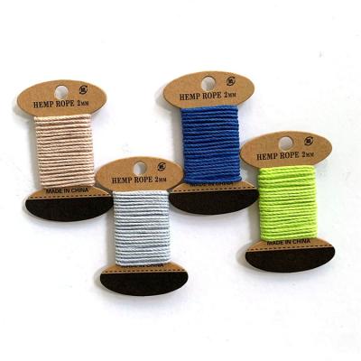 China Factory Wholesale Sustainable 2mm Multi Colored Hemp Rope Waxed Hemp Rope Hemp Card For DIY Braided Bracelet for sale