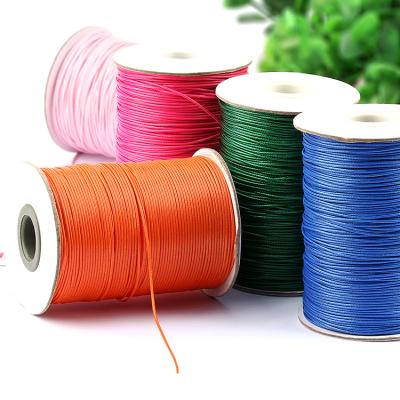 China 1.5mm Sustainable Polyester Waxed Cord Braided Multi Colored Korean Waxed Cord For Handmade Decoration for sale