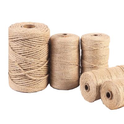 China Large Stock 1-60mm Sustainable Natural Color Jute Rope 100% Natural Jute Rope DIY Twisted Jute Rope for sale