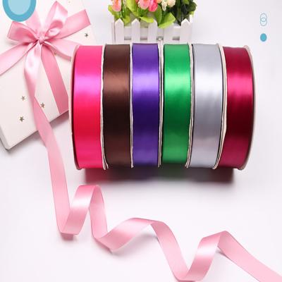 China High Tenacity Factory Large Stock Polyester Single Face Satin Ribbon 3.8CM Wide Silk Ribbon For Flower Ribbon for sale