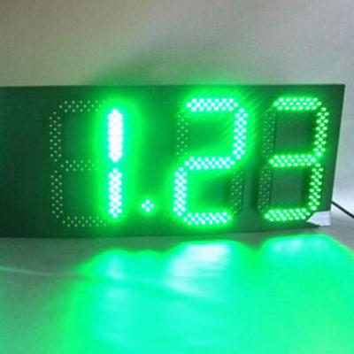 China Green Color 7 Digit LED Display Outdoor/Indoor/Semi-Outdoor 6-64 Segment Display For Gas Price Time Date Sign for sale