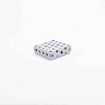 China Recycled Materials Small Matt Printing Dots Lid Customized Wholesale Luxury And Base Jewelry Paper Box for sale