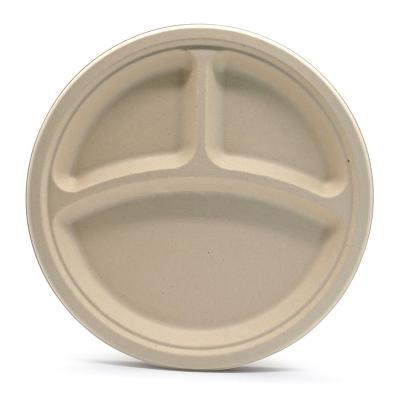 China Wholesale Customized Biodegradable Design Sugar Cane Bagasse Round Dish for sale