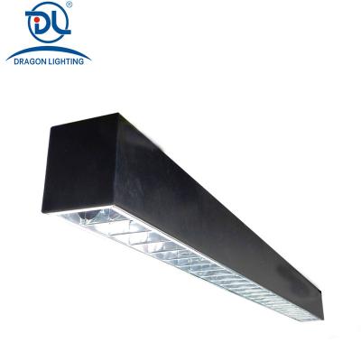 China Desk Steel Housing 30W Black Color Suspended LED Linear Pendant Light for sale