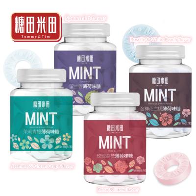 China High Quality Natural Flower Flavored Hard Candy Press Candy Four Flavors Tablets Soft Candies for sale