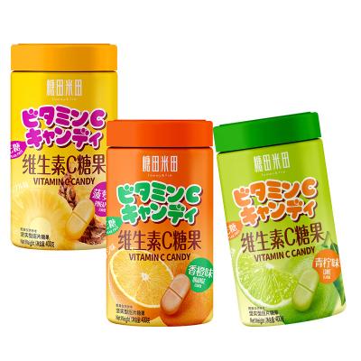 China 3 Flavors Natural Vitamin C Pressed Candy Sugar Free Tablet Candy Fruity Flavored Candy for sale