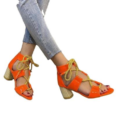 China Fashion 2021 New Arrivals Fashionable Shoes Women Summer Sandals Rope Sandals To Block Heel Sandals for sale