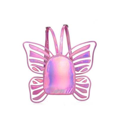 China 2020 Anti-theft Laser Backpack Butterfly Shoulder Bag Transparent Holographic Angle Wing For Lady Girls for sale