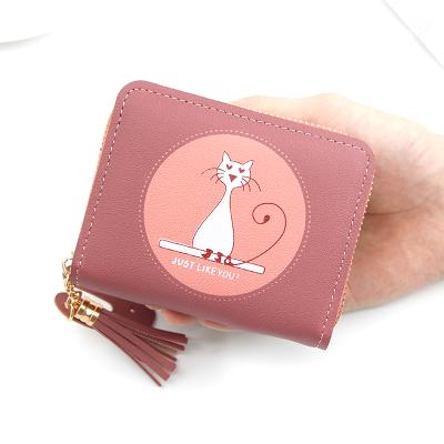 China 2021 Waterproof Women's Mini Small Purses Cat Wallet For Women for sale