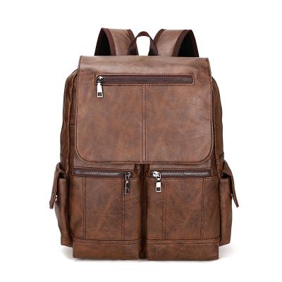 China Factory-sale multifunctional luxury waterproof leather backpack for business raincoat men backpack for sale