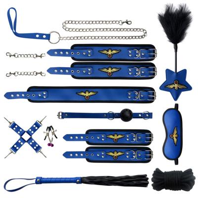 China Toy Hot Factory Sexy Sex Toys 11 Pcs/Set 3 Styles PU Leather SM Bondage Kit For Sex Game for sale