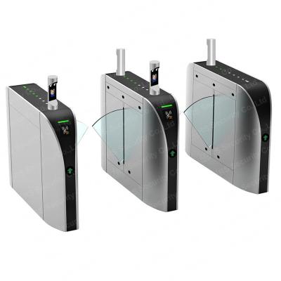 China RFID Reader Flap Barrier Turnstile AC220V 110V 0.6s Open Speed Anti Trailing for sale