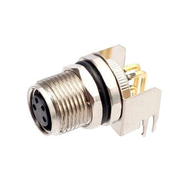 China Automotive Plastic M8 90degree 3 4 5 Right Angle 6Pin IP67 M8 PCB Mount Male Female Receptacle for sale