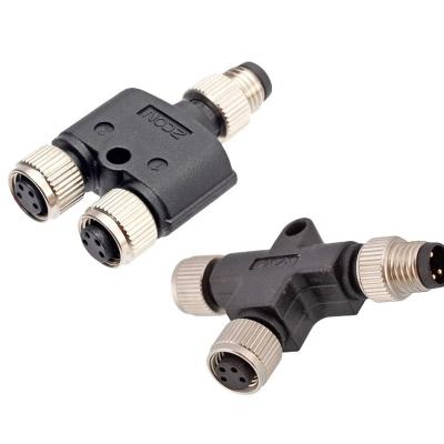 China Automotive Type Straight Type I Y T Adapter Spliter Cable A B D Code Male To M8 Female Adapter 3 4cores 5poles 6 8pin for sale