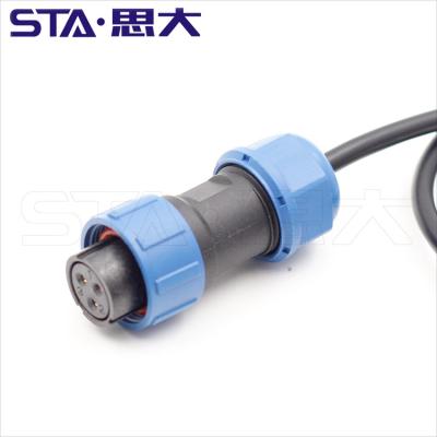 China SP17 Plastic Waterproof Power Connector IP67 Cable Connector , 2 3 4 5 7 9 Pin SP1710 SP1711 SP1712 Cheap Circular Connector for sale