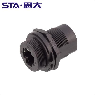 China IP67 CAT5a CAT6a Automotive Ethernet Cable Waterproof RJ45 Connector Rear Attached IP67 CAT5a CAT6a Front Panel Mount RJ45 Connector RCM-5SPFFH-SCU7001-ND for sale