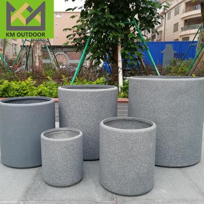 China Morden Popular Garden  Modern Decorative Fiber Clay Flower Planter Different Size Planter Pot Cement flowerpots  Cou for sale