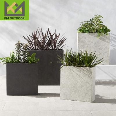 China Morden Modern Style Popular Garden Pot planters Decorative Fiber Clay Planter Pot Cement flowerpots for sale