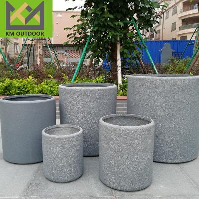 China Flower High End Factory Direct Sales Flowerpots Creative Minimalist Large Concrete Pots Balcony Garden Hotel Clay Ceramic Planter Pot for sale