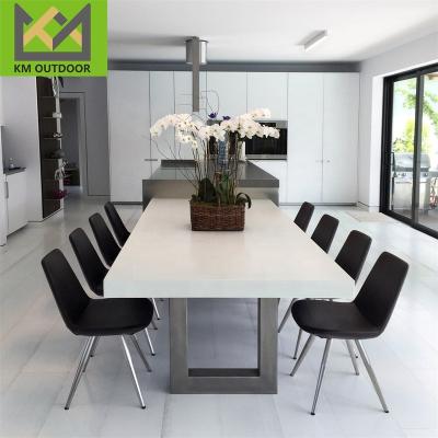 China Eco-freindly High Quality Hotel Cafe Restaurant Furniture Rectangle Concrete Cement Dining Table Concrete Table for sale