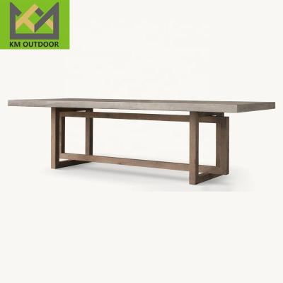 China Modern Wholesale Restaurant Hotel Concrete cement dinning table Outdoor Furniture living Room Rectangular for patio for sale