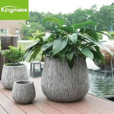 China Flower Modern High Quality Garden Flower Pots Large Round Concrete Pots Decorative Outdoor Patio Flower Pots& Planter for Garden for sale