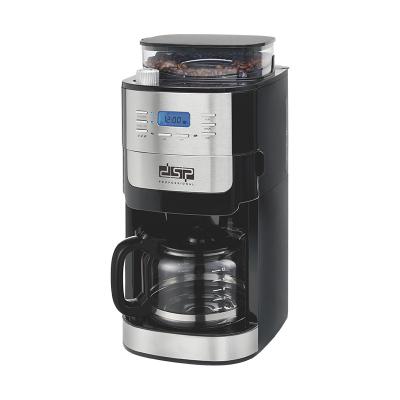 China Hotel DSP 2 in 1 coffee machine coffee bean grinder 12 cups commercial coffee machine for sale