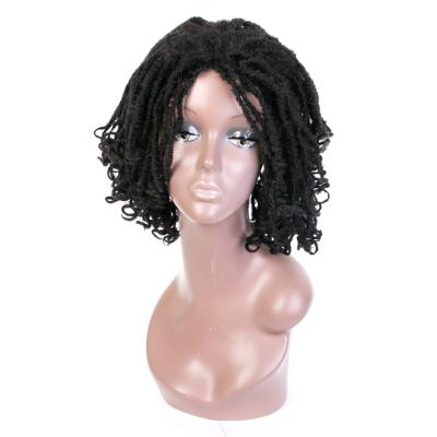 China Short Afro Curly Curly Synthetic Crochet Braid Afro Wave Synthetic Wig Dreadlock Ombre Color Hair Black Short Cosplay Wig for sale