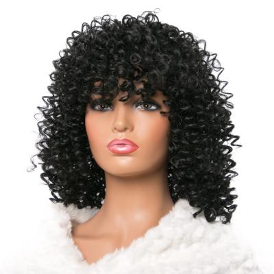 China Curly Curly Hair Wigs 12 Inch,Natural Black Short Synthetic Wigs For Women,Afro Aliexpress Cosplay Curly Curly Culry Wholesale for sale