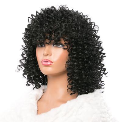 China Curly Curly Hair Wigs 12 Inch,Short Natural Black Synthetic Wigs For Women,Afro Aliexpress curly culry cosplay for sale