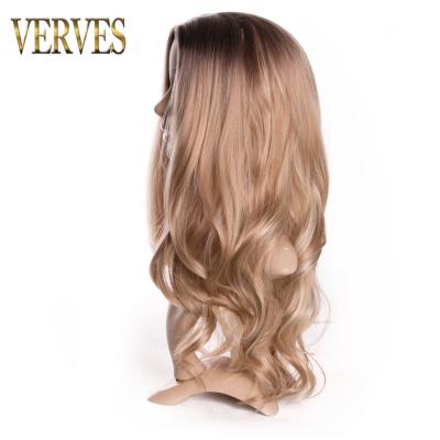 China Synthetic Body Wave Hair Wigs For Women, 24 Inch Cosplay Afro Wigs, Ombre Color Blonde Hair Long for sale