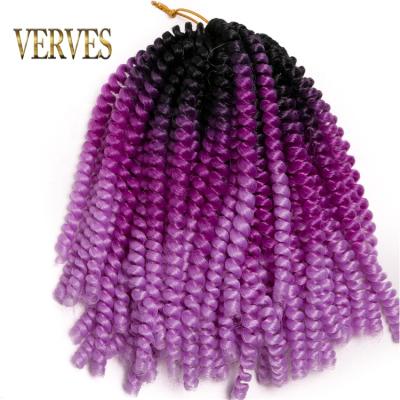 China High Temperature Synthetic Fiber Hair Wholesale 10 Piece Spring Twist Hair Synthetic 8 Inch Ombre Hair Spring Twist Synthetic Braiding Twist Bounce Crochet Braids for sale