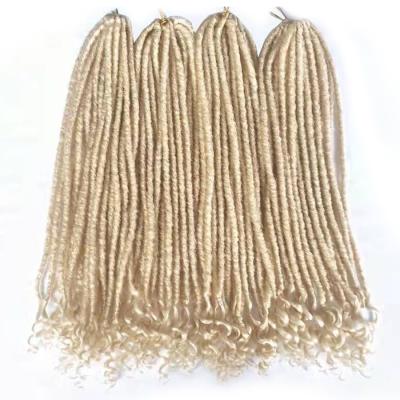 China Crochet Faux locs Crochet Faux locs Curly End Braid 18 Inch Goddess Hair Extensions Synthetic Hair Elephant Dreads Hairstyle Ombre Crochet Braids for sale