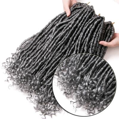 China Crochet Faux locs Crochet Curly Faux locs Braids Hair Extensions 18 Inch Synthetic Hair Elephant Dreads Hairstyle Ombre Crochet Braids for sale