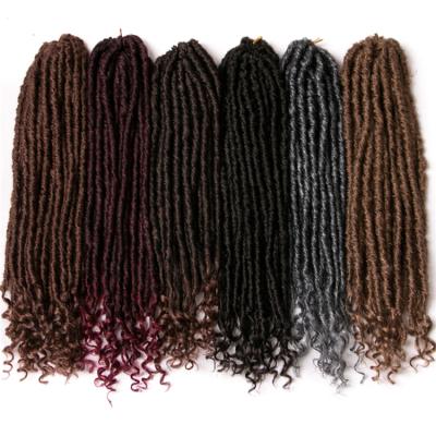 China Crochet Faux locs Synthetic Ombre Crochet Braids Hair Gray Crochet Braids Faux locs 18 Inch Curly Hair Extensions Elephant Dreads Hairstyle for sale