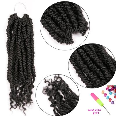 China Party/Daily Party/Cosplay Ombre 14 Inch 12 Strands/Piece Twist Crochet Braids Hair Extensions Short Curly Synthetic Spiral Twisted Braid Hair for sale