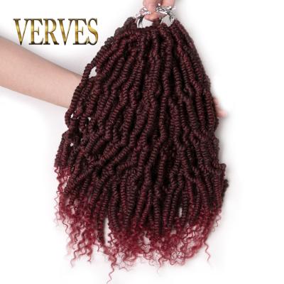 China Synthetic Fiber Spring Twist Culry Curly Crochet Braid Hair Extensions 12 Inches, 24 Strands/Pack Ombre Synthetic Afro Curly Twist Hair Extensions for sale