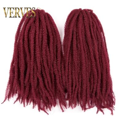 China VERVES Party/Daily Afro/Cosplay Curly Braiding Hair 24 Inch Synthetic Crochet Marly Braids Hair Extensions Natural Black Ombre Soft Hair for sale