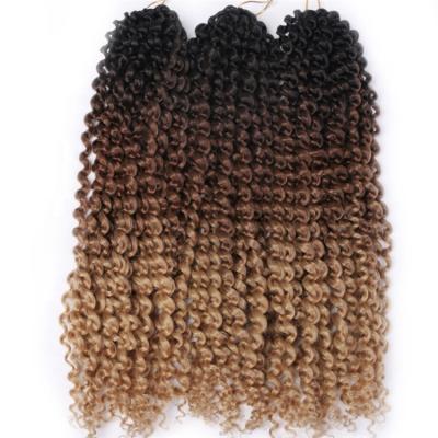 China Regular Wave 22 Strands/Pcs Blonde, Black, Frontal 18 Inch Synthetic Braiding Hair Ombre Extentions Braid 70g/pack Curly Crochet Braid Hair for sale