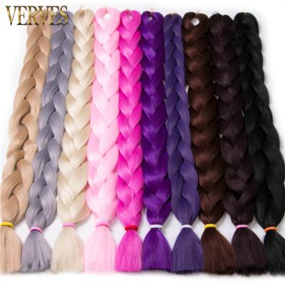 China 165g/piece Synthetic Pure Color Crochet Braid Fiber Hair One Piece Long Heat Straight Jumbo Braiding Hair Extensions for sale