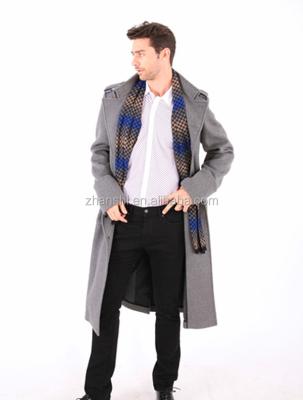 China 2016 Newest Men's Anti-Shrink Gray Wool Cashmere Western Style Full Face Overcoat for sale