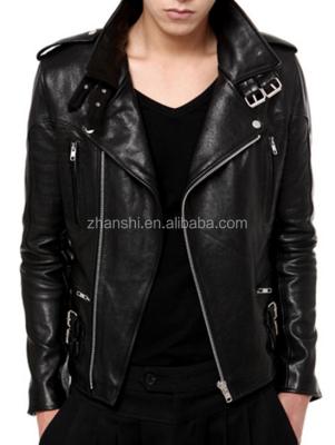 China Breathable Italy Style High Quality Rider Drop Zipper Military Leather Jacket For Men for sale