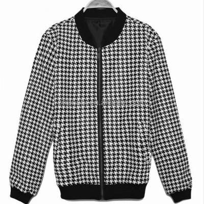 China New Arrival Breathable Outwear Fleece Wool Faux Leather Mens Houndstooth Club Jacket for sale