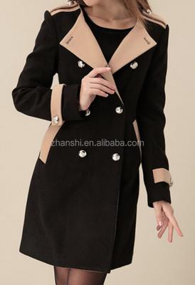 China Wholesale Cheap Ladies Wool Cashmere Long Ditch Coat Anti Shrink for sale