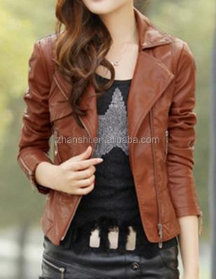 China Breathable hot sale! ! Latest Fashion High Quality PU Washed Leather Jacket For Women for sale