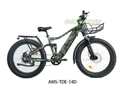 China Alu-Rahmen 26 Zoll Fettreifen Elektro-Fahrrad 7 Geschwindigkeit Shimano Getriebe Polster Sitz zu verkaufen